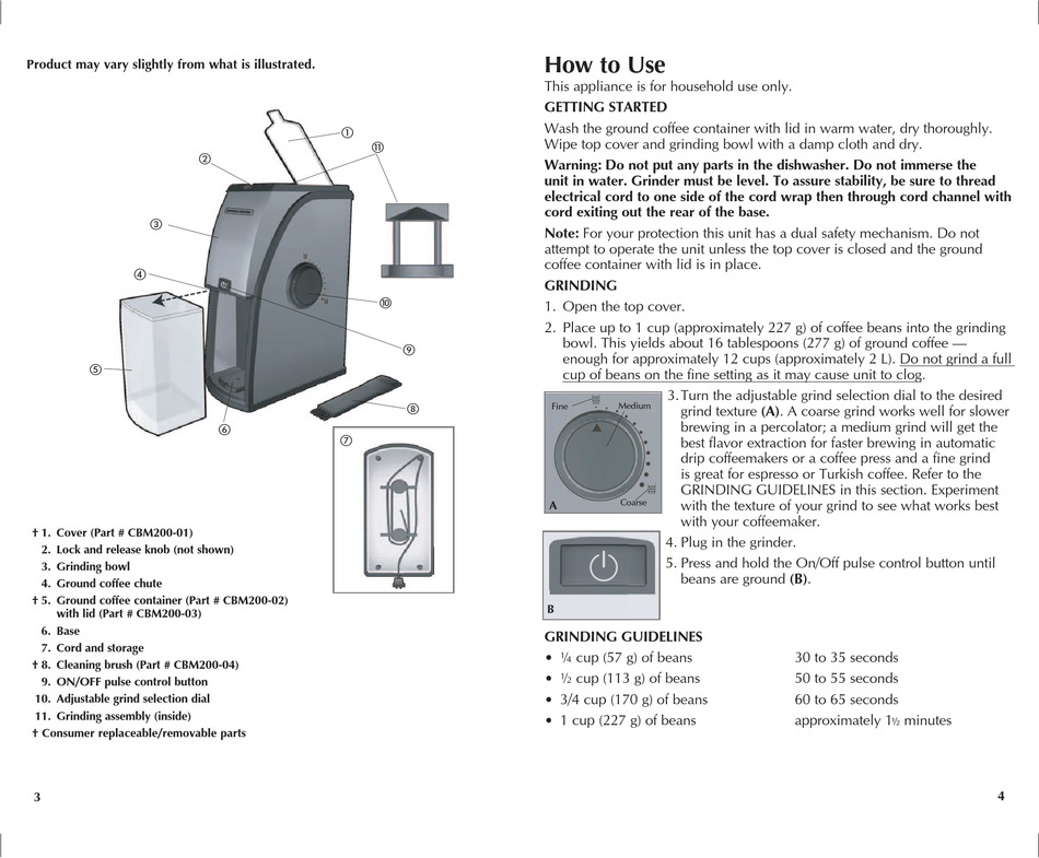 User manual Black & Decker CBM310BD (English - 28 pages)