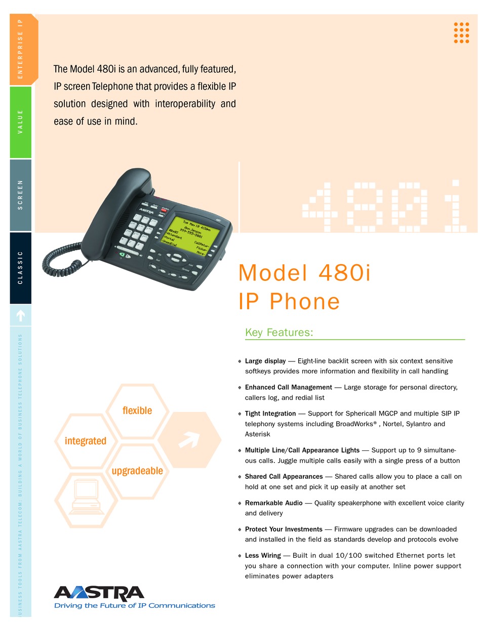 AASTRA 480I IP PHONE TECHNICAL SPECIFICATIONS ManualsLib