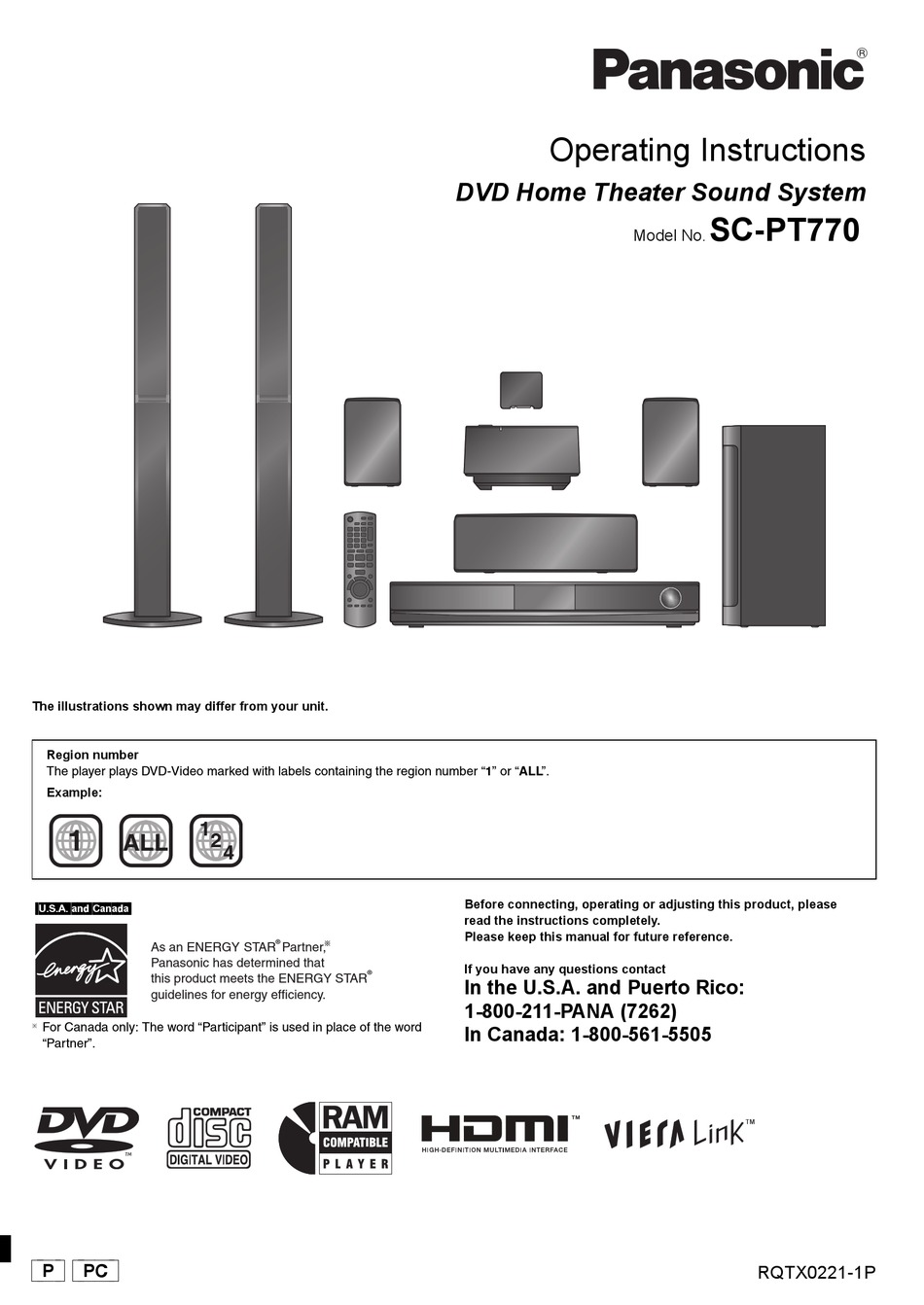 Panasonic Sc Pt770 Operating Instructions Manual Pdf Download Manualslib