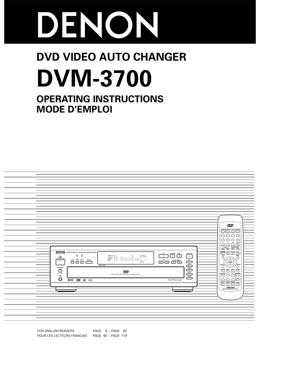 DENON DMV3700 CD PLAYER OPERATING INSTRUCTIONS MANUAL ManualsLib