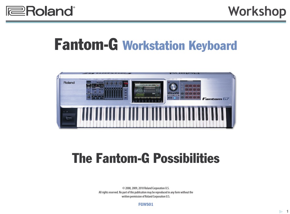 Roland Fantom G Workshop Manual Pdf Download Manualslib