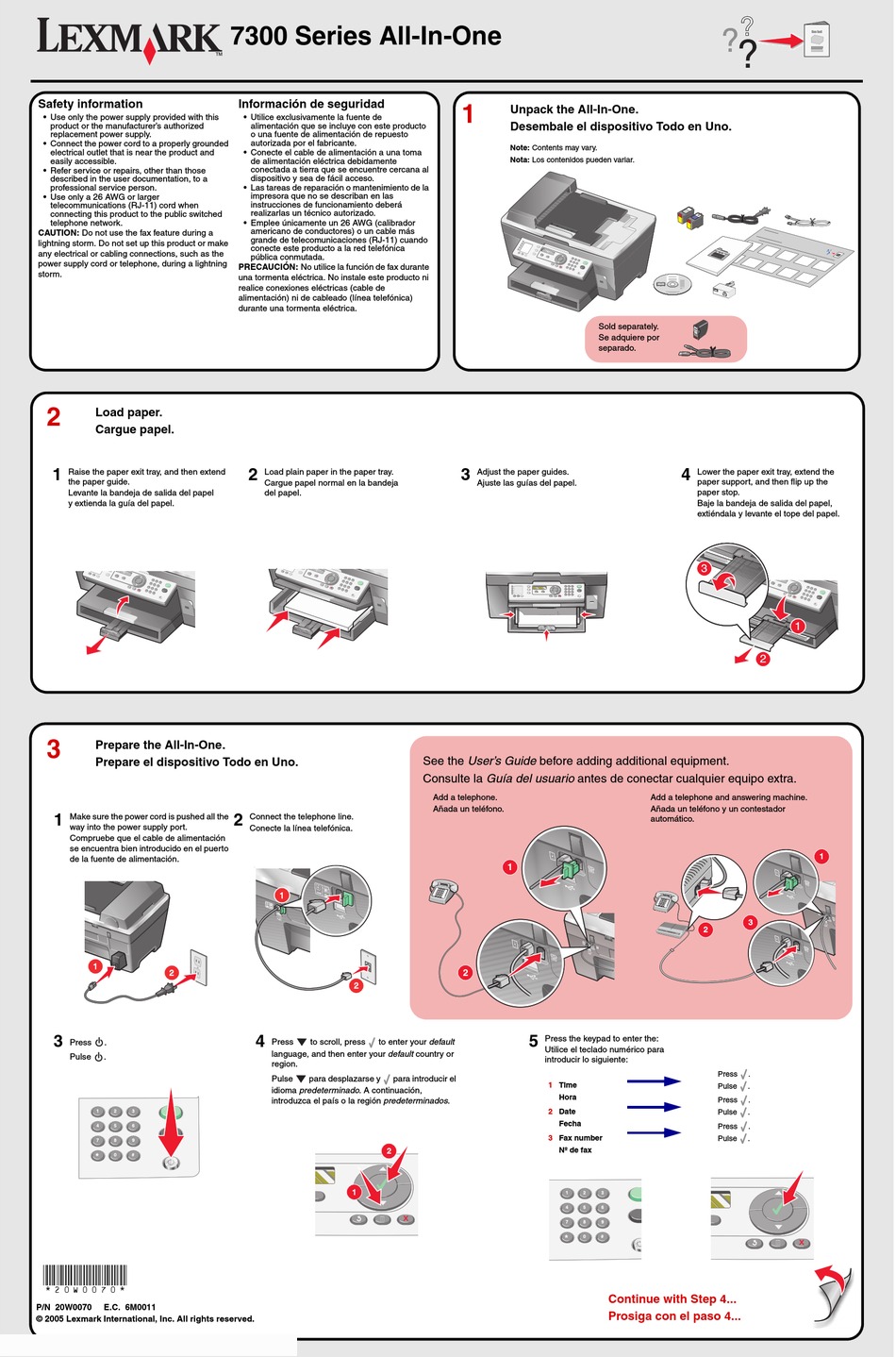 LEXMARK 7300 SERIES ALL IN ONE PRINTER INSTALL MANUAL ManualsLib