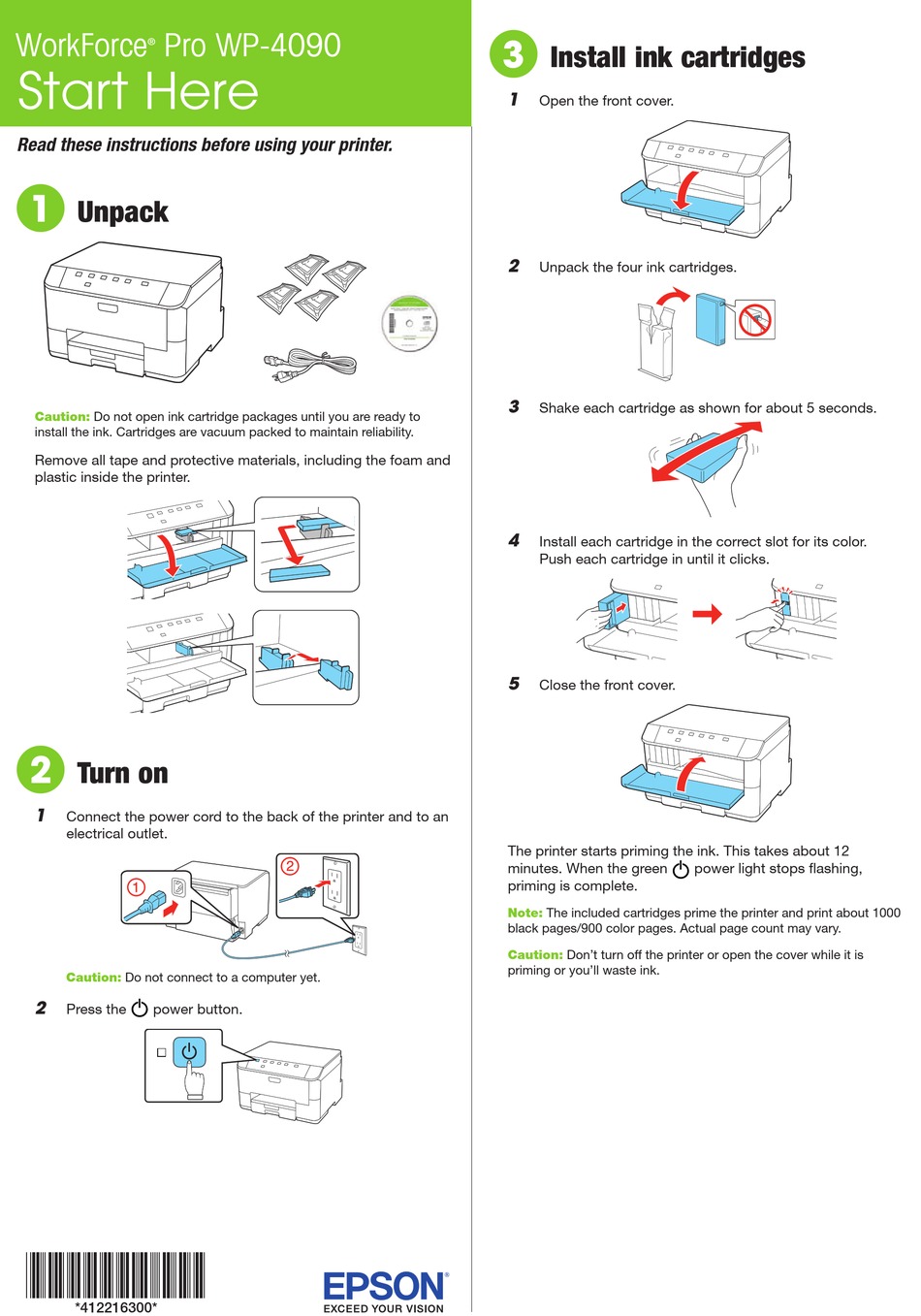 Epson Workforce Pro Wp 4090 Quick Setup Instructions Pdf Download Manualslib 9235