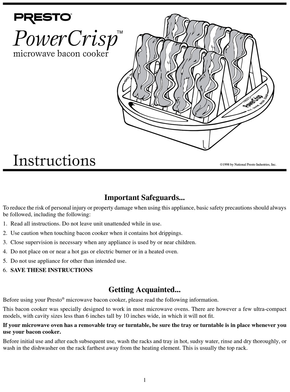 PRESTO POWERCRISP 5100 INSTRUCTIONS Pdf Download ManualsLib