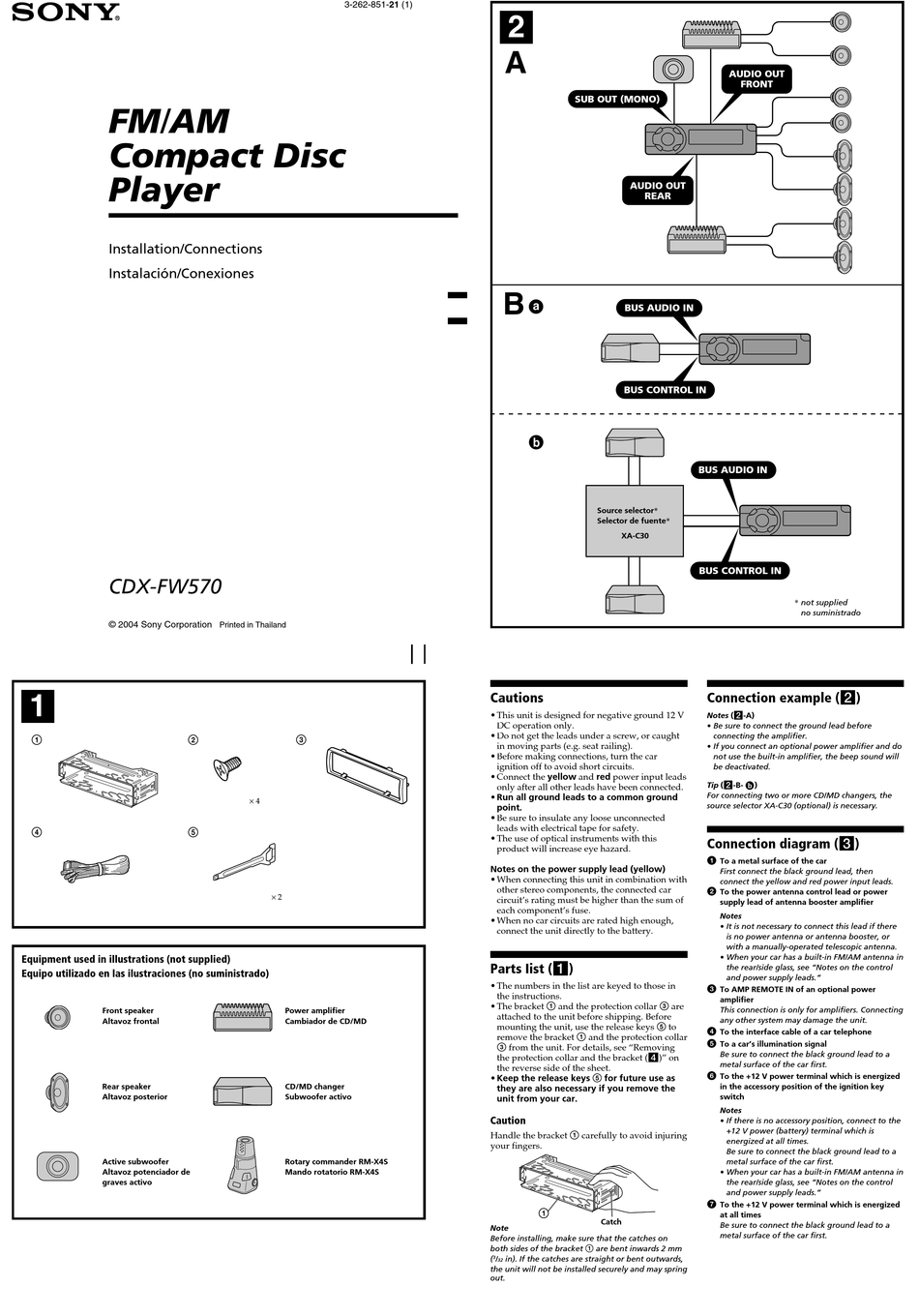 Sony Cdx Fw570 Installation Connections Pdf Download Manualslib