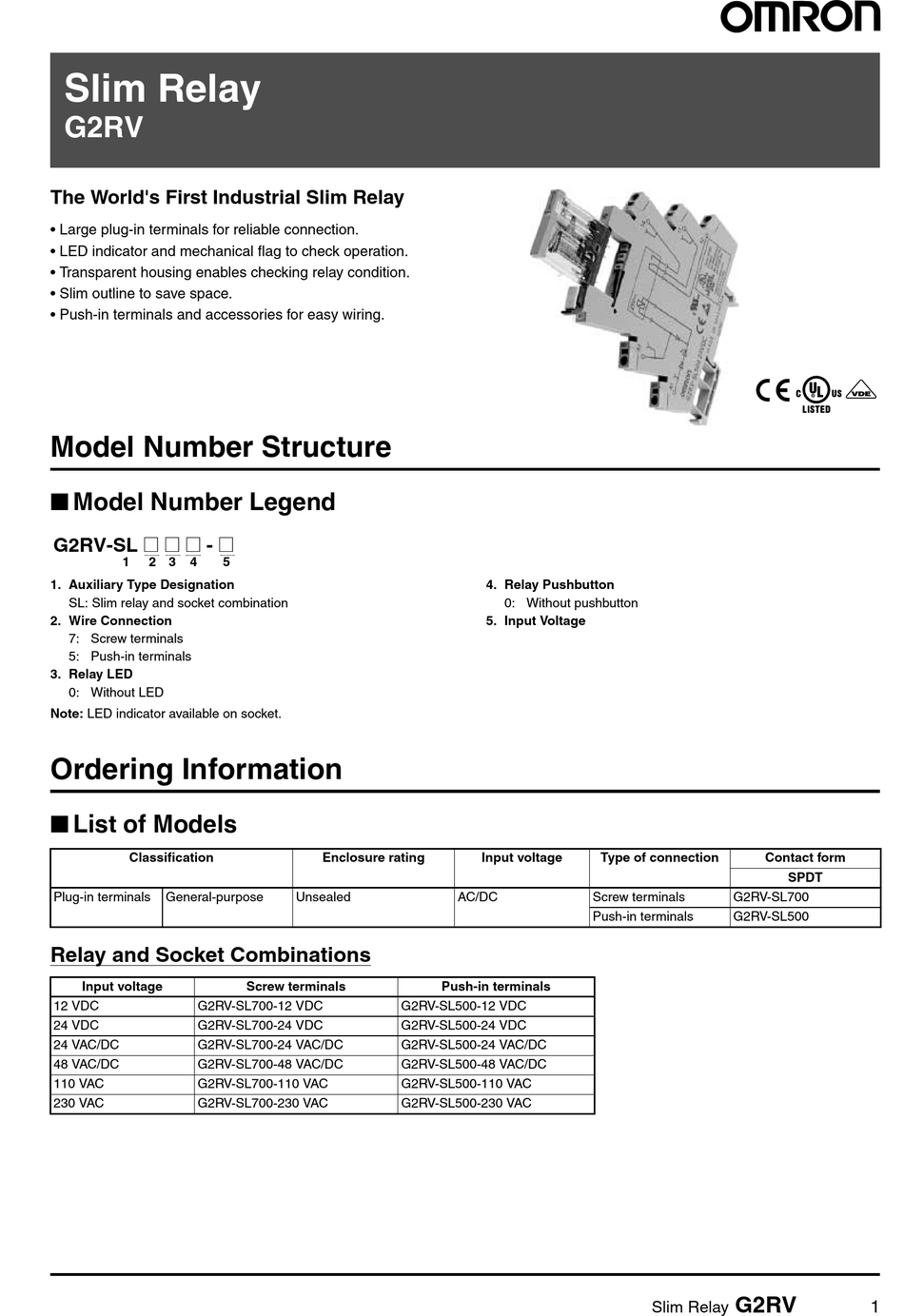 OMRON G2RV DATASHEET Pdf Download | ManualsLib