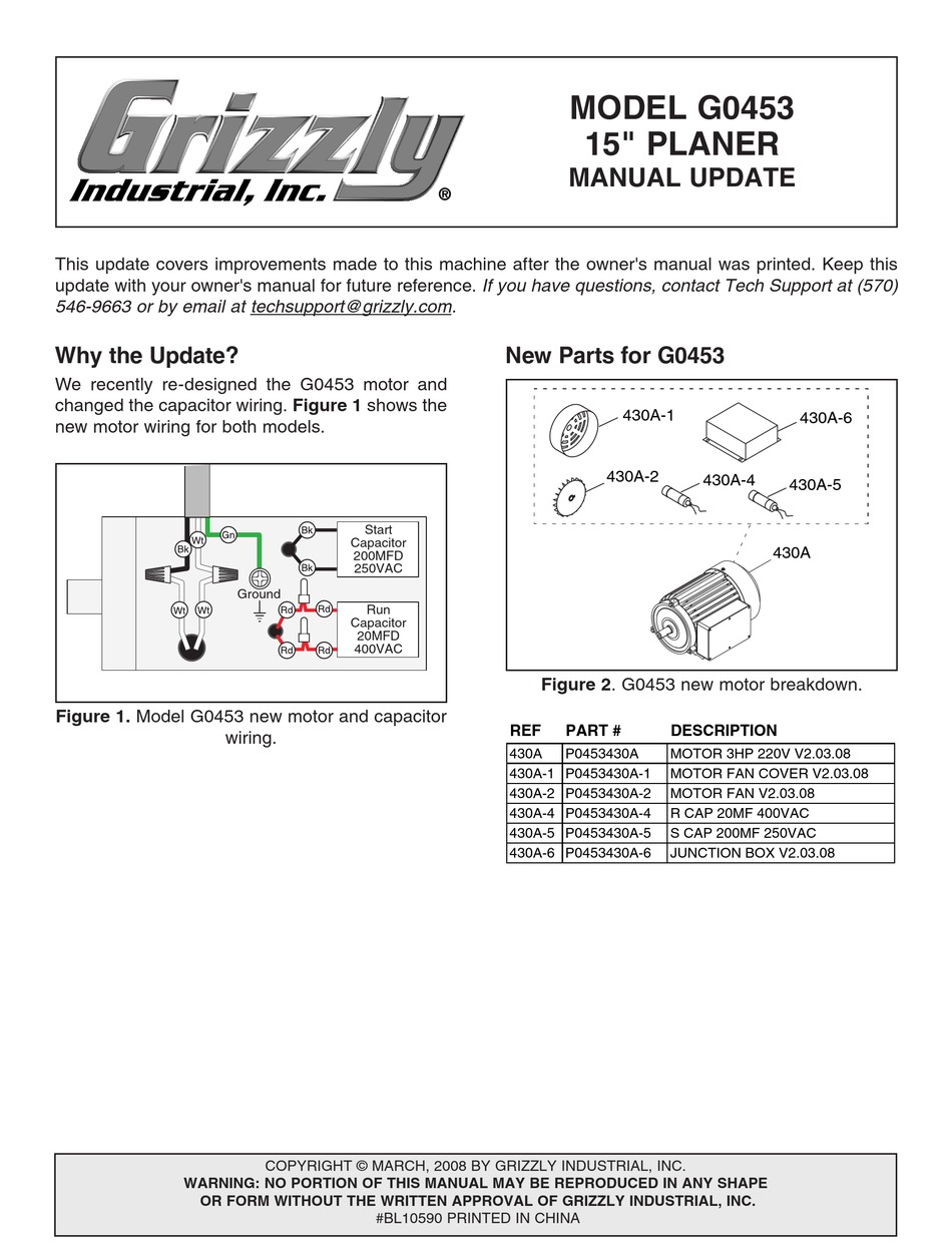 GRIZZLY G0453 INSTRUCTION MANUAL Pdf Download ManualsLib