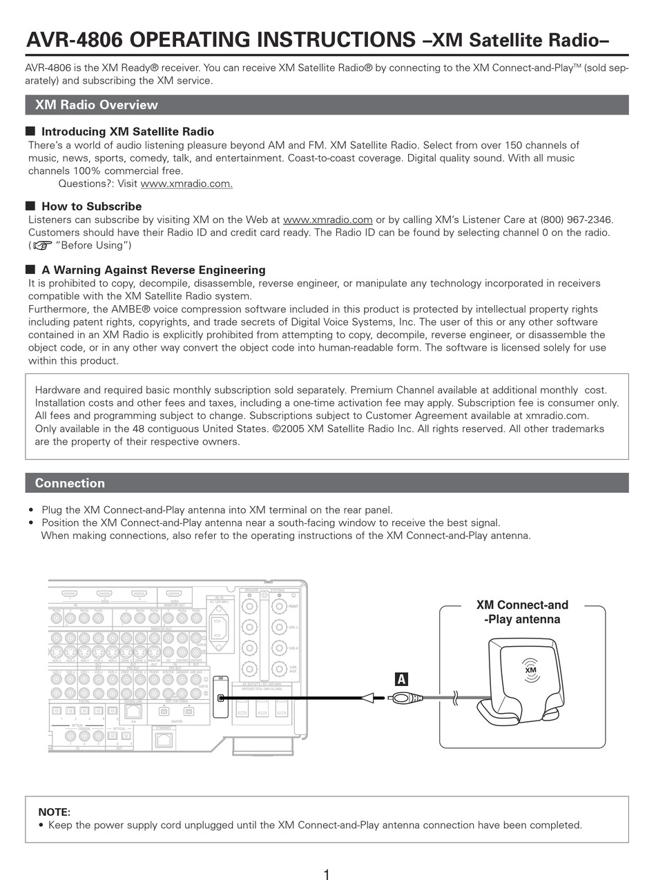 DENON AVR-4806 OPERATING INSTRUCTIONS Pdf Download | ManualsLib