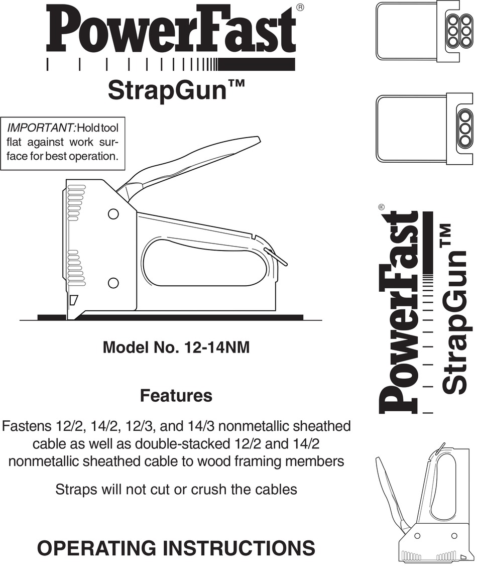 DESA POWERFAST STRAPGUN 1214NM OPERATING INSTRUCTIONS MANUAL Pdf