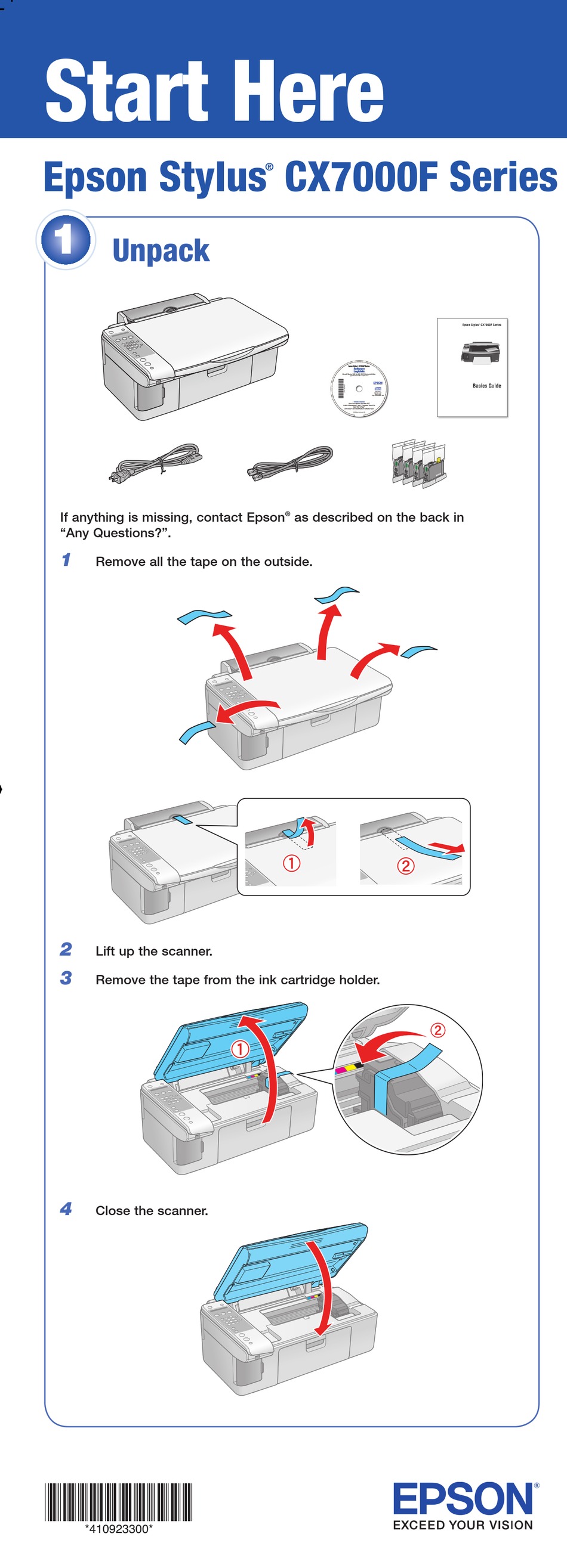 Epson Stylus Cx7000f Series Start Here Manual Pdf Download Manualslib 5783