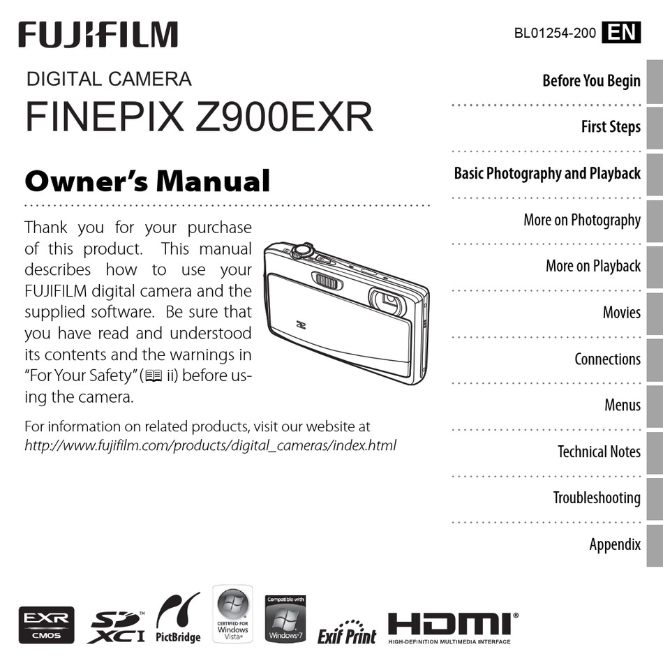 FUJIFILM FINEPIX Z900EXR OWNER'S MANUAL Pdf Download | ManualsLib