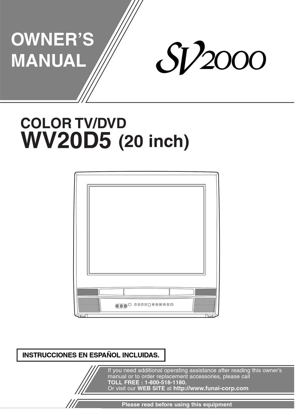 SV2000 WV20D5 OWNER'S MANUAL Pdf Download | ManualsLib