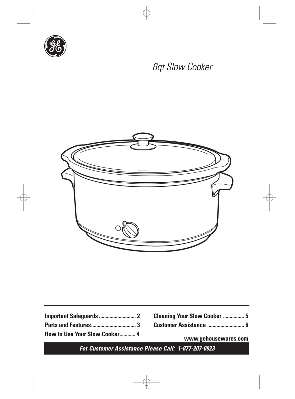 Ge Slow Cooker 169200 View online owner s manual for ge 169200 slow ...