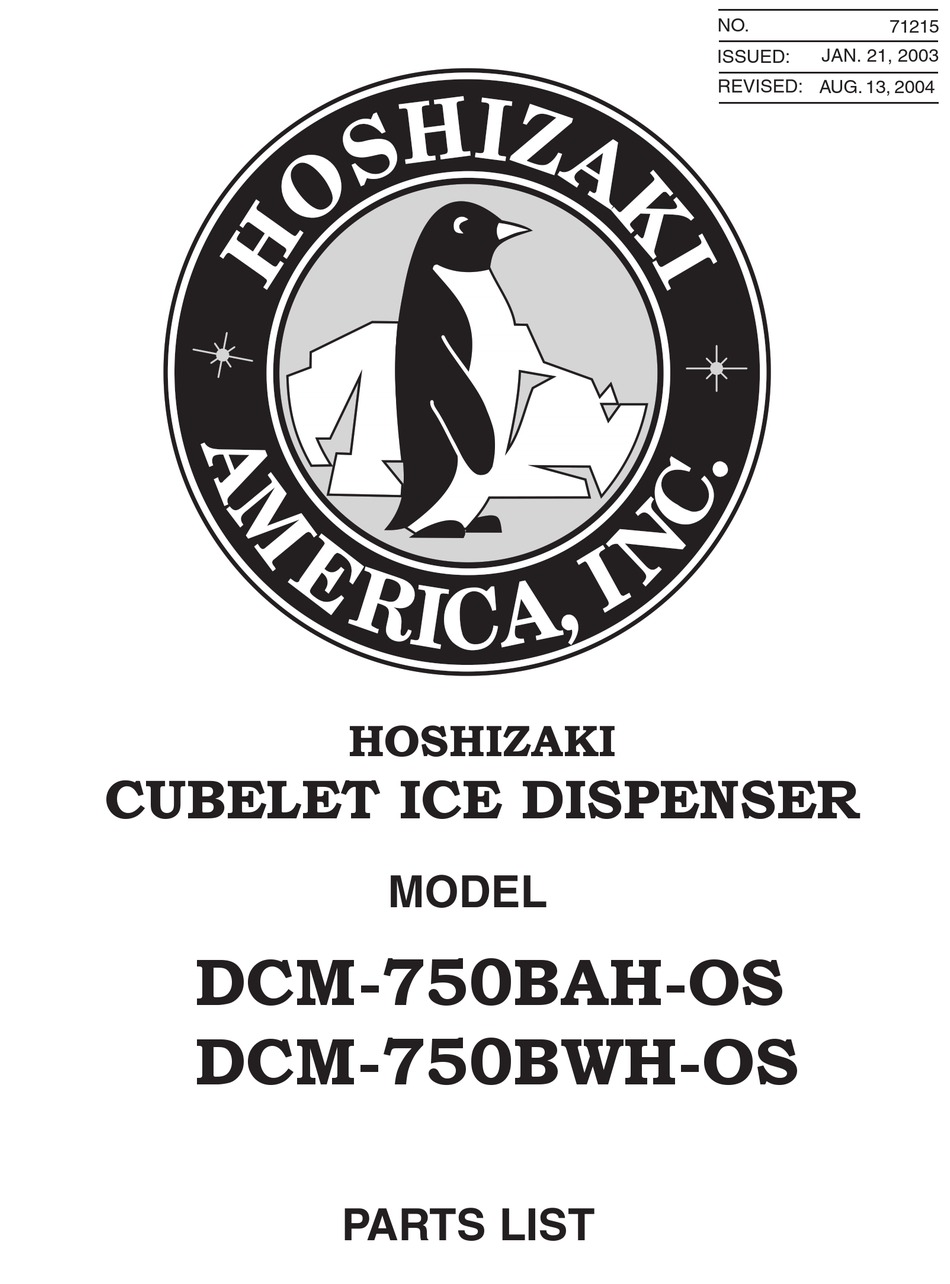 Hoshizaki Dcm270bahos Parts Manual informacionpublica.svet.gob.gt