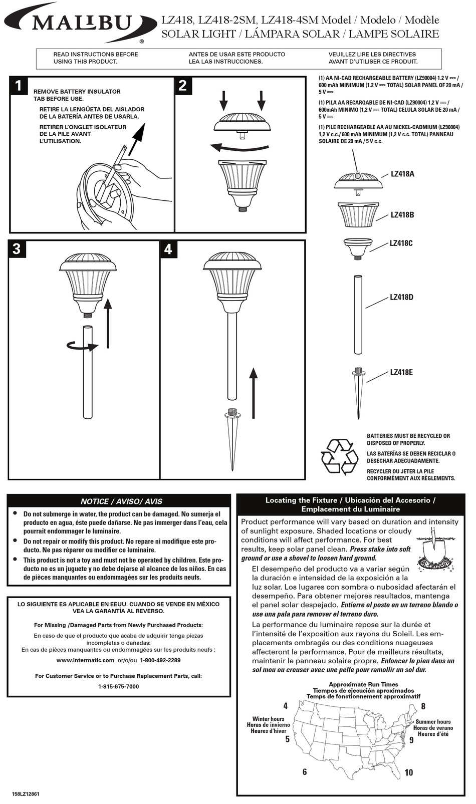 MALIBU BOATS LZ418 LANDSCAPE LIGHTING INSTRUCTIONS ManualsLib