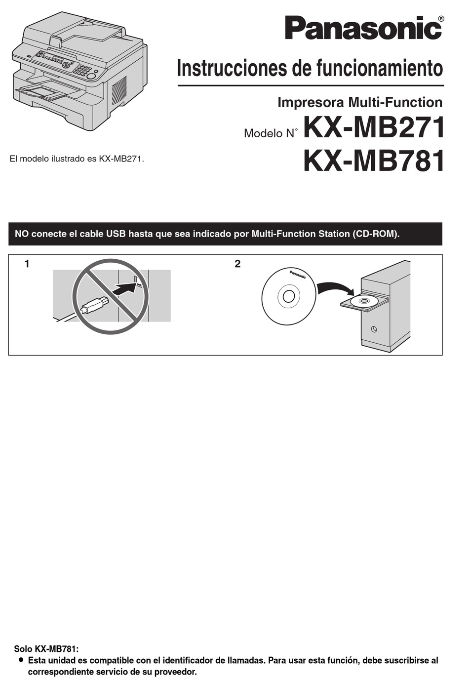 PANASONIC KX-MB781 - B/W LASER - ALL-IN-ONE INSTRUCCIONES DE ...