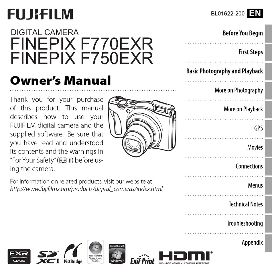 FUJIFILM FINEPIX F750EXR OWNER'S MANUAL Pdf Download | ManualsLib