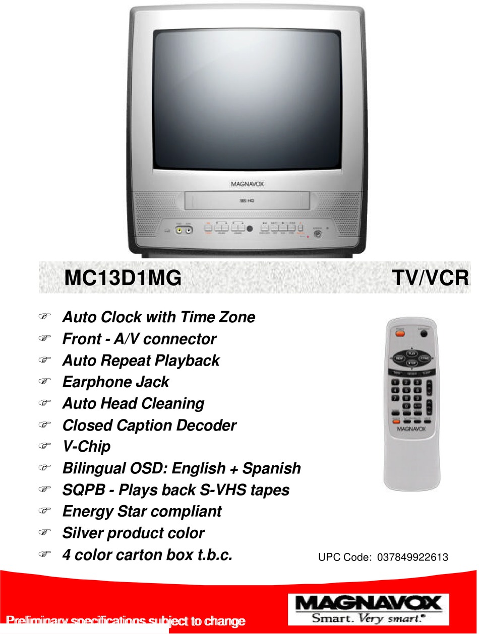 MAGNAVOX MC13D1MG BROCHURE Pdf Download | ManualsLib