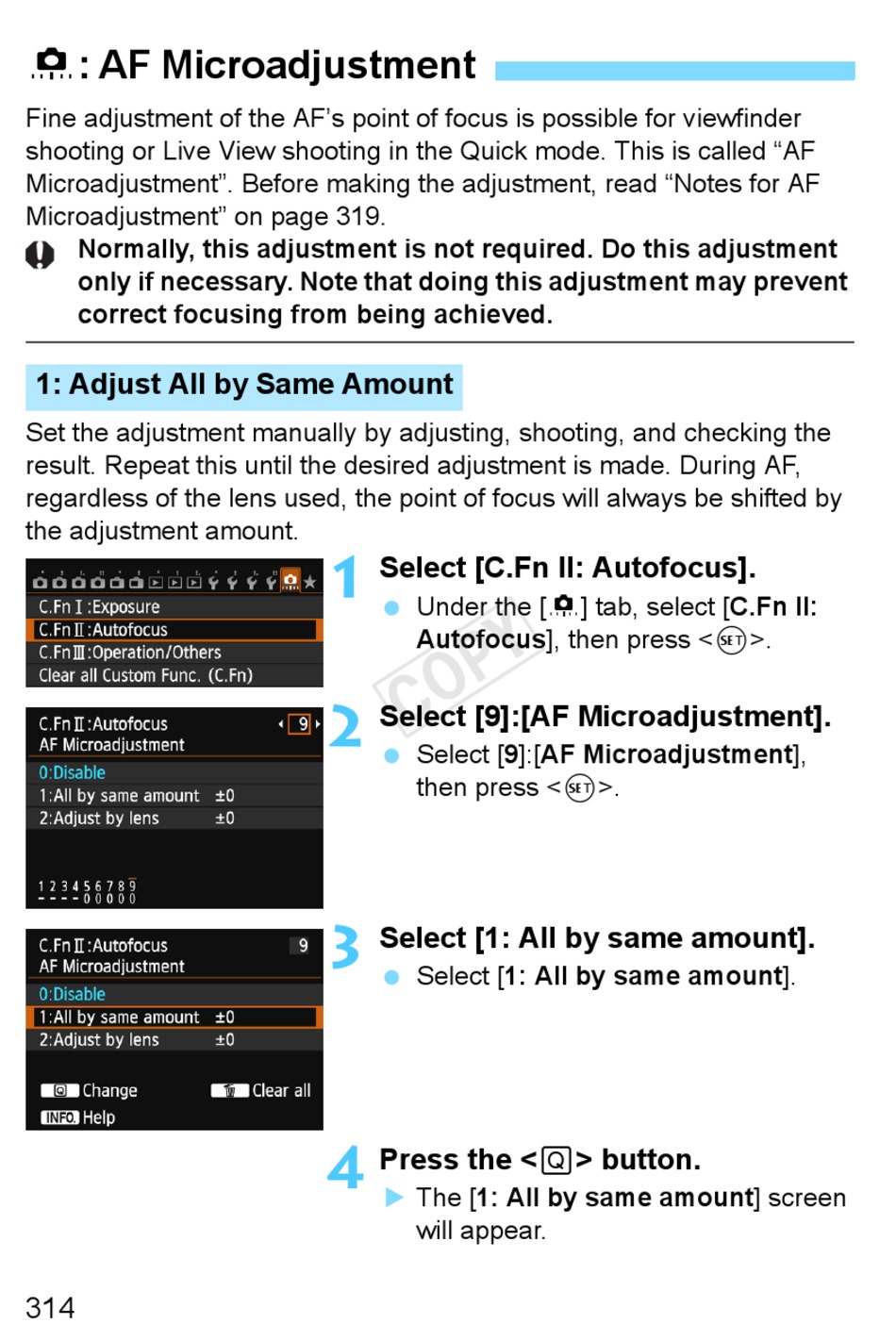 af microadjustment canon 6d mark ii