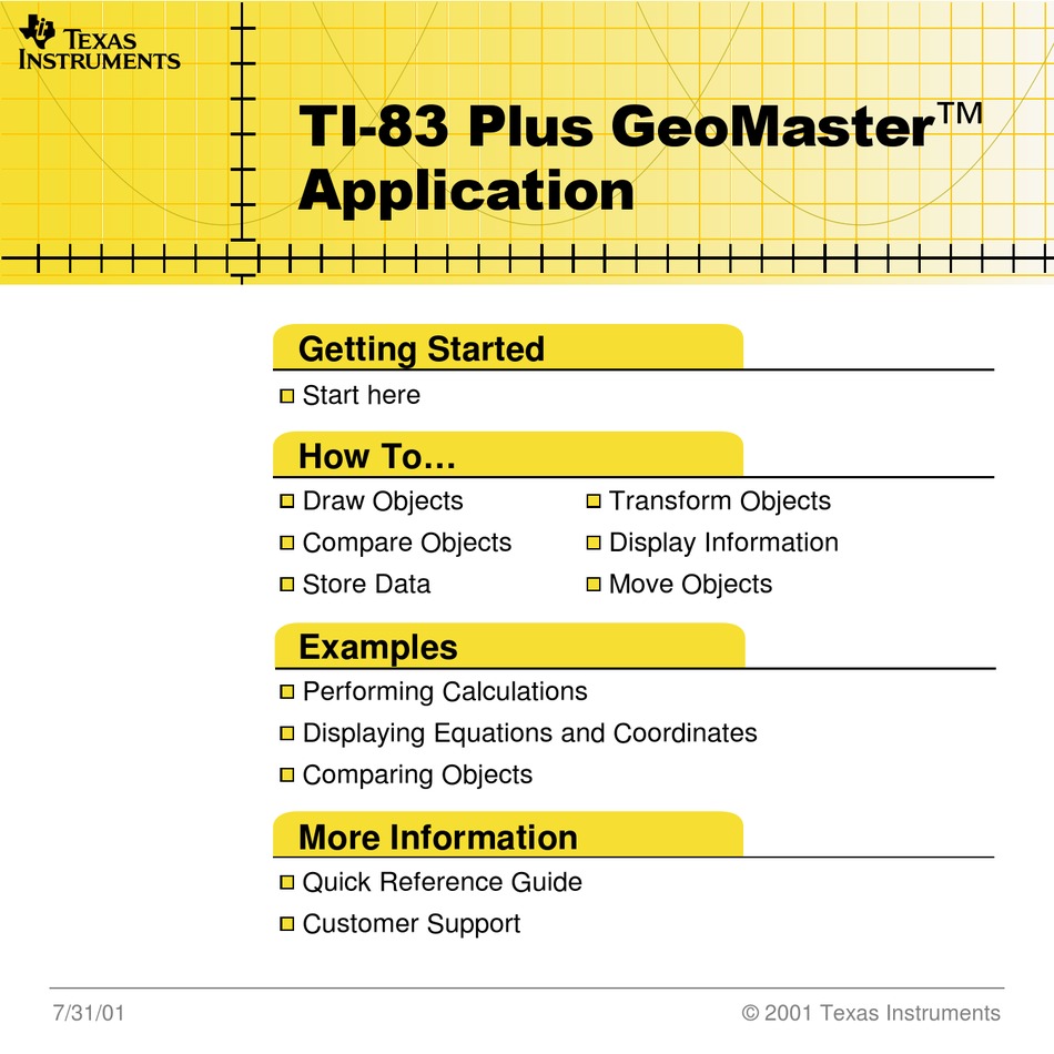 TEXAS INSTRUMENTS TI-83 PLUS USER MANUAL Pdf Download | ManualsLib