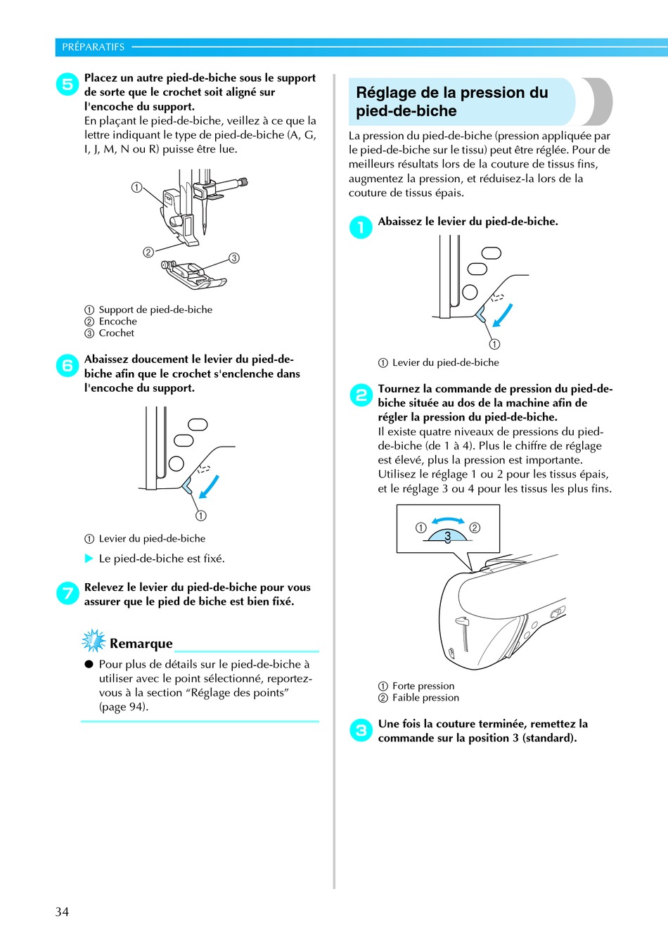 pourquoi regler la pression du pied de biche ? - NON! maman