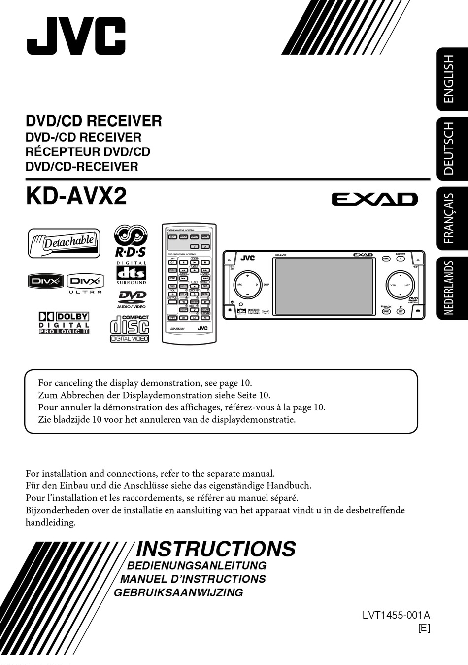 JVC EXAD KD-AVX2 INSTRUCTIONS MANUAL Pdf Download