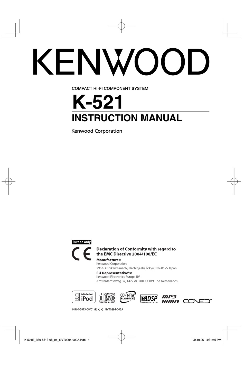 KENWOOD K-521 INSTRUCTION MANUAL Pdf Download | ManualsLib