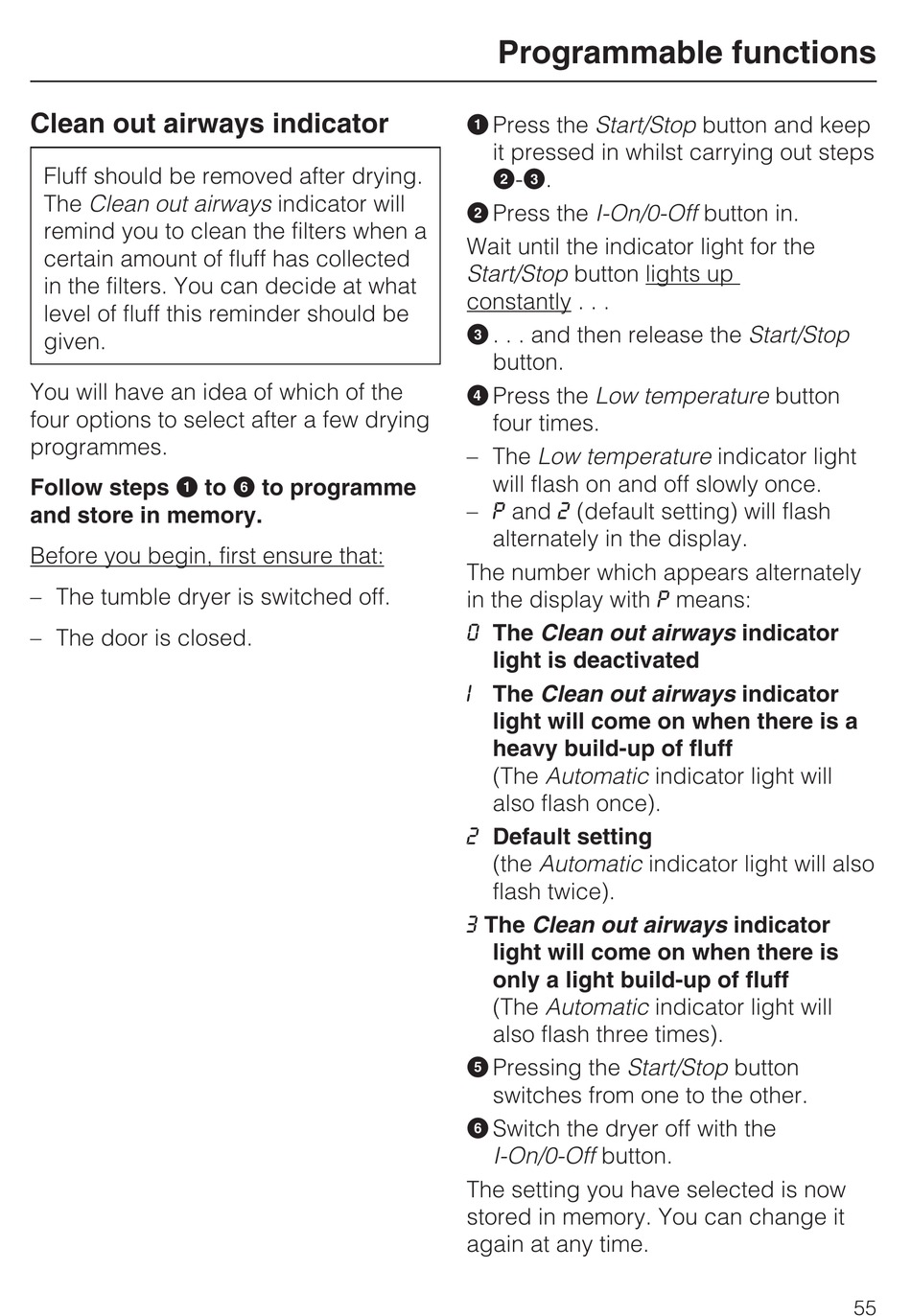 miele t8822c clean out airways