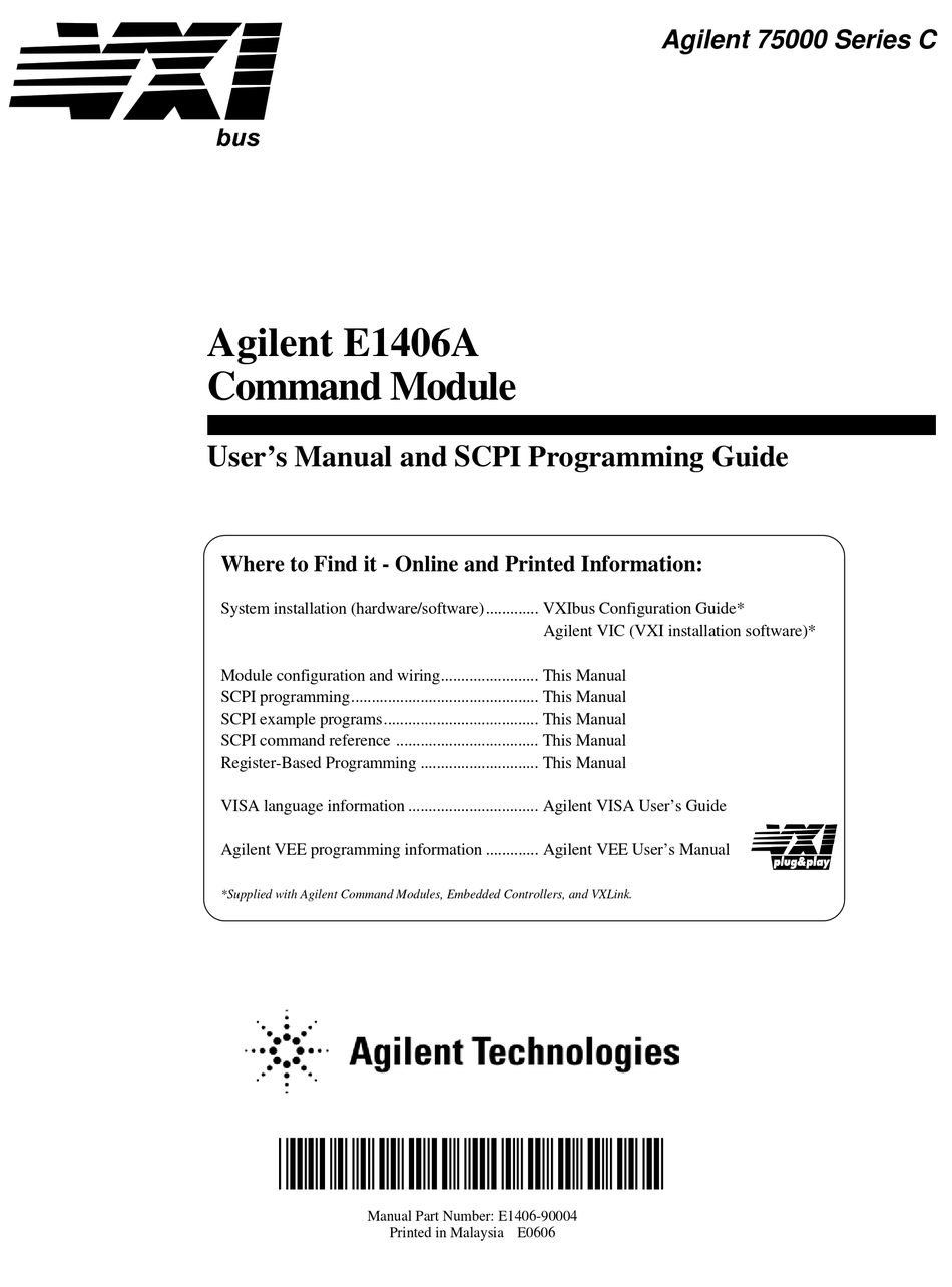 HP Agilent E1406A VXI Command Module 75000 Series C for sale online 