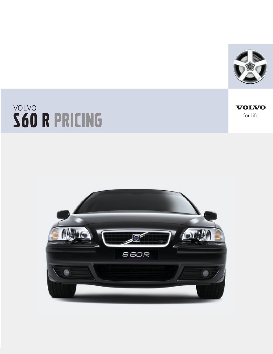 VOLVO S60 R PRICING Pdf Download ManualsLib