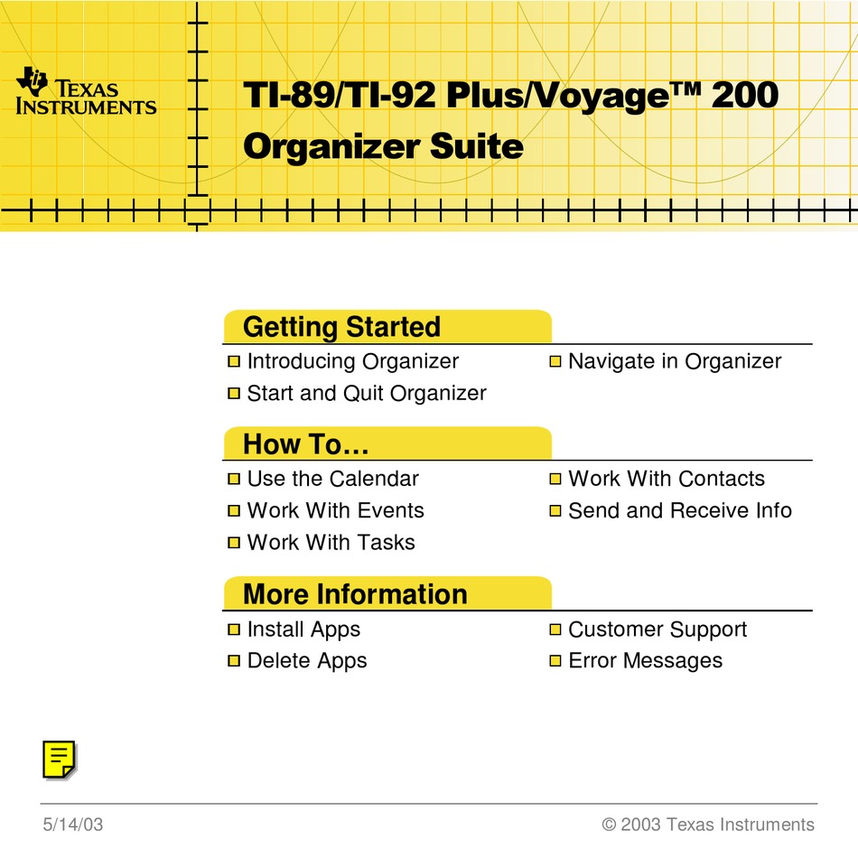 TEXAS INSTRUMENTS TI-89 MANUAL BOOK Pdf Download | ManualsLib