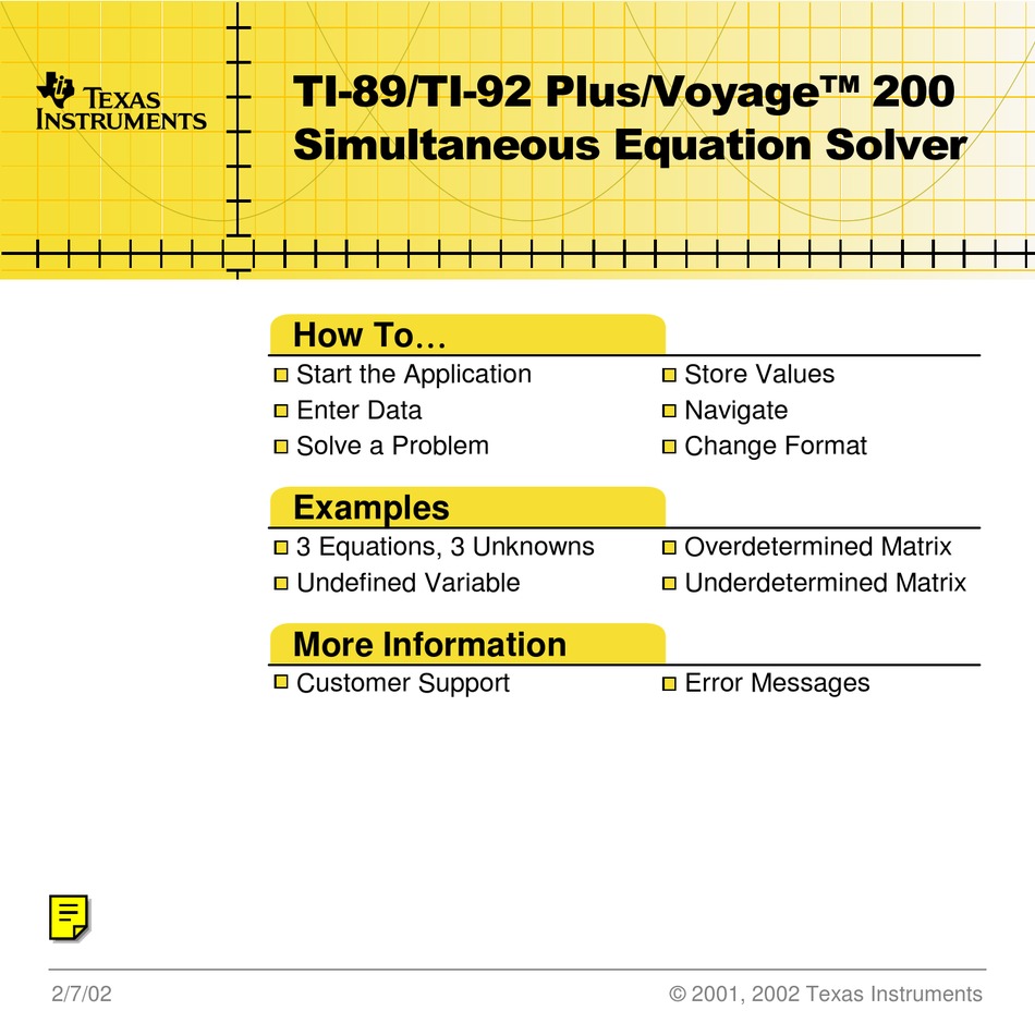 TEXAS INSTRUMENTS TI-89 MANUAL BOOK Pdf Download | ManualsLib