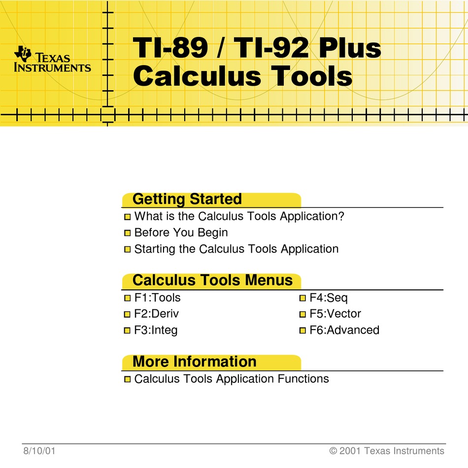 TEXAS INSTRUMENTS TI-89 MANUAL BOOK Pdf Download | ManualsLib