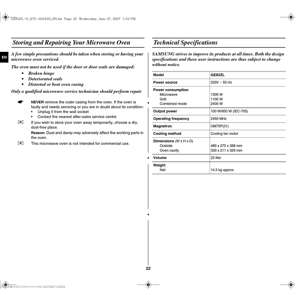 ge83zl samsung microwave oven