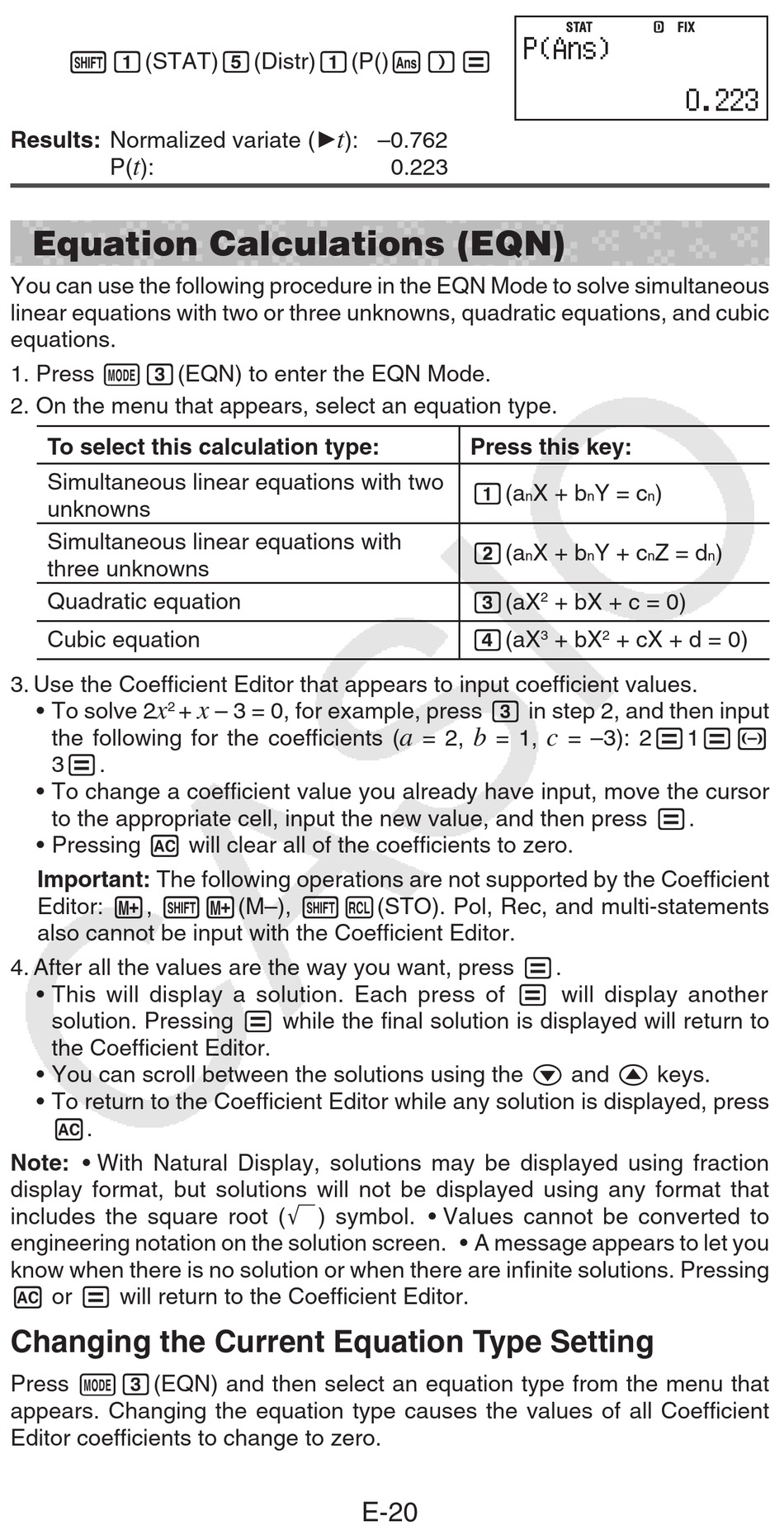 Casio discount simultaneous equations