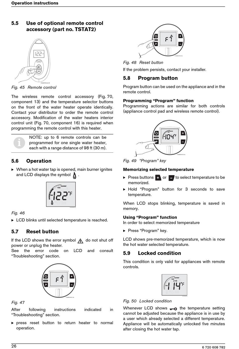 Operation Reset Button Program Button Locked Condition Bosch