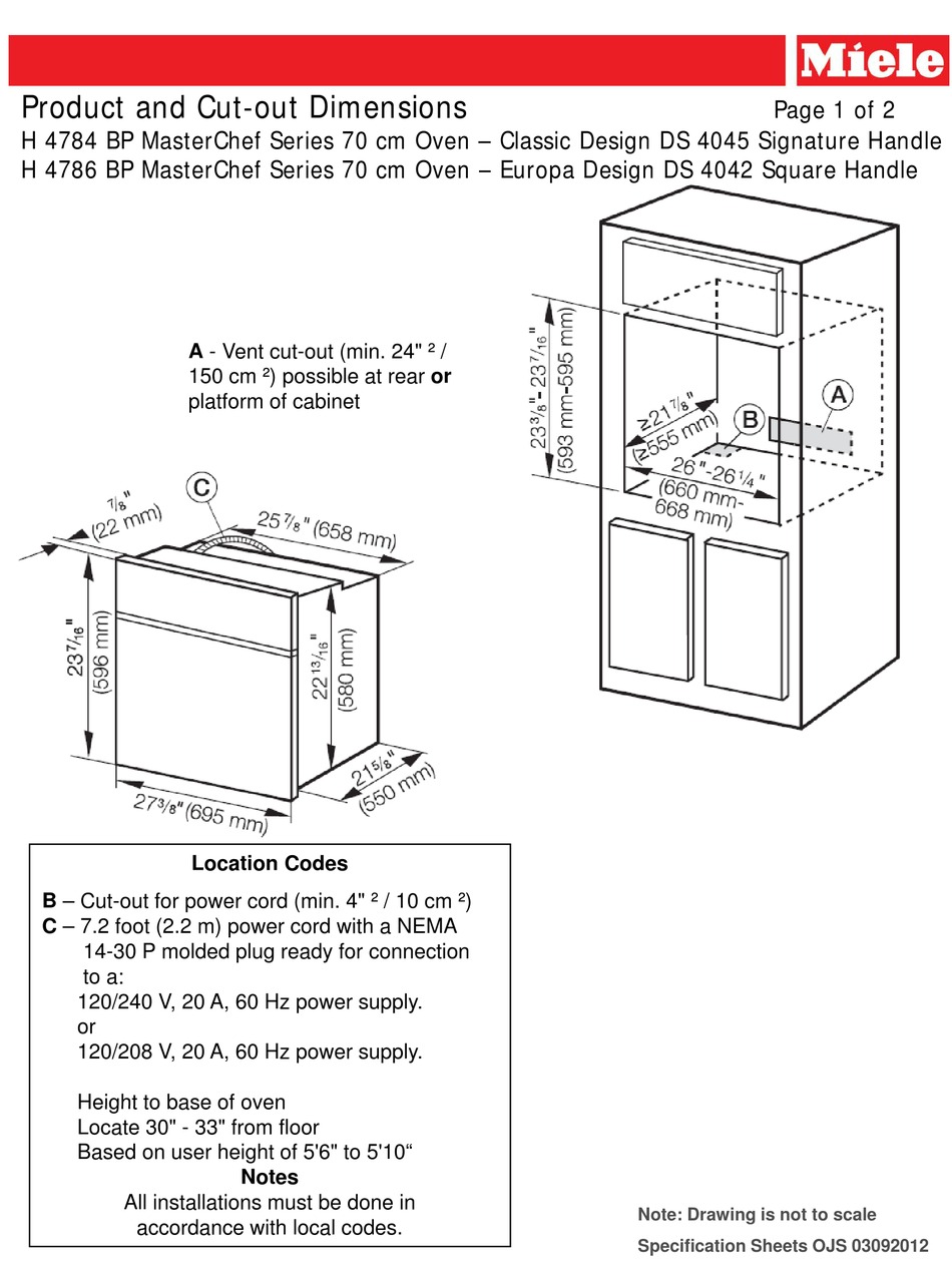 MIELE H 4784 BP PRODUCT DIMENSIONS Pdf Download ManualsLib