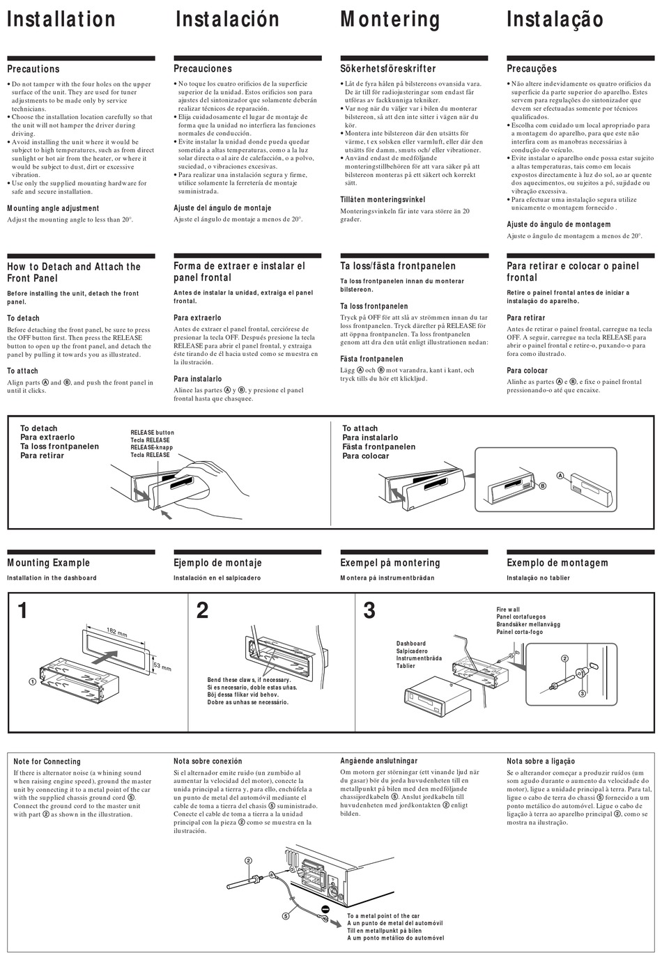 SONY XR-C430RDS INSTALLATION/CONNECTIONS Pdf Download | ManualsLib