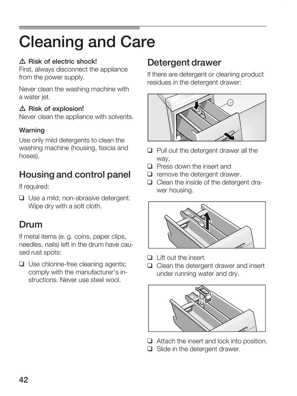 Cleaning And Care Housing And Control Panel Detergent Drawer