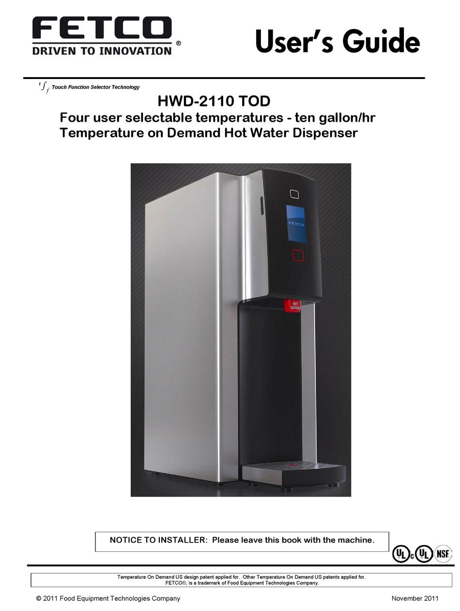 Fetco HWD-2102 Hot Water Dispenser, 2.0 gal.