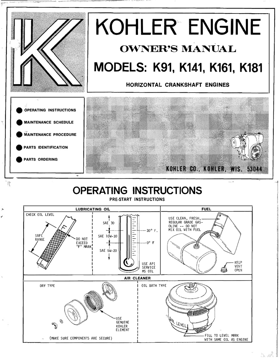 Kohler Kt725 Service Manual