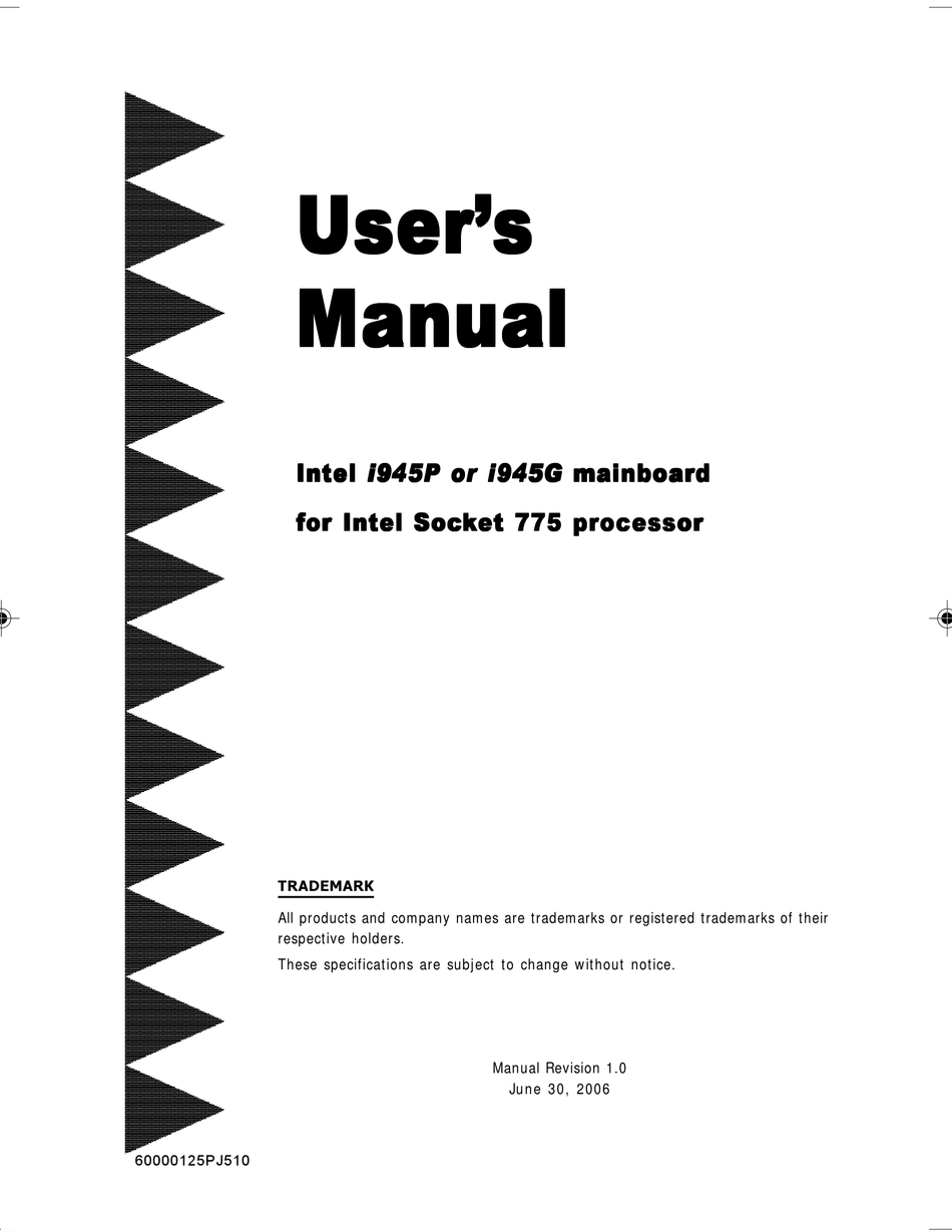 INTEL I945P USER MANUAL Pdf Download | ManualsLib