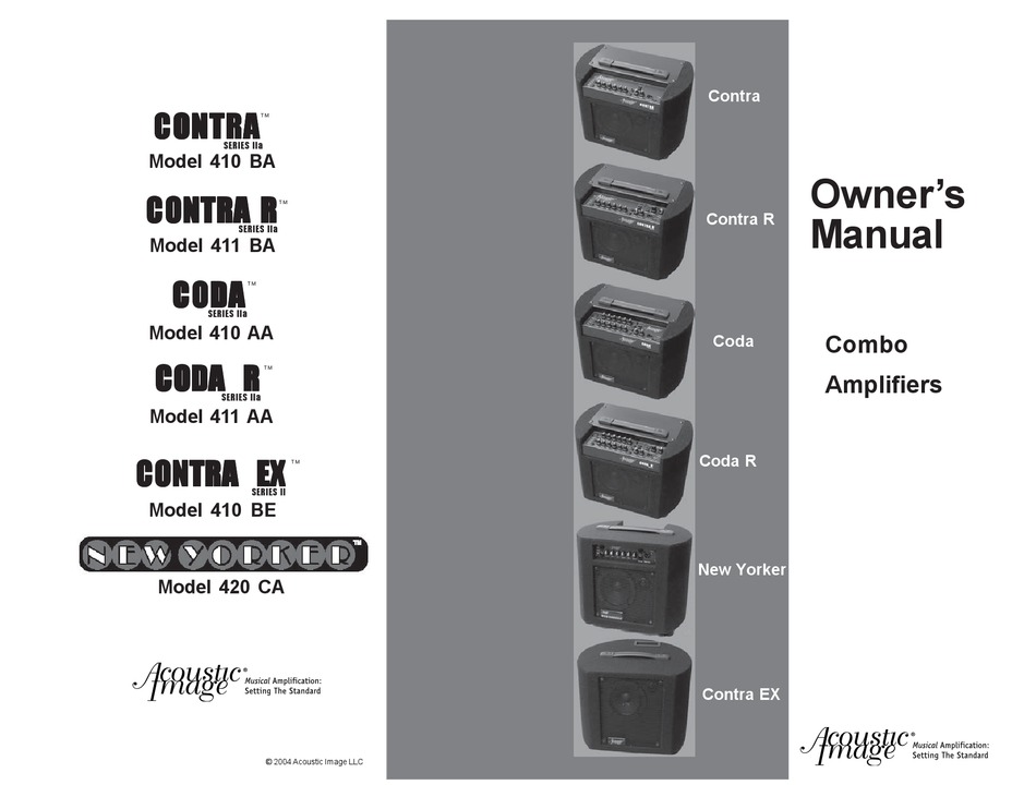 ACOUSTIC IMAGE CONTRA 410 BA OWNER'S MANUAL Pdf Download | ManualsLib