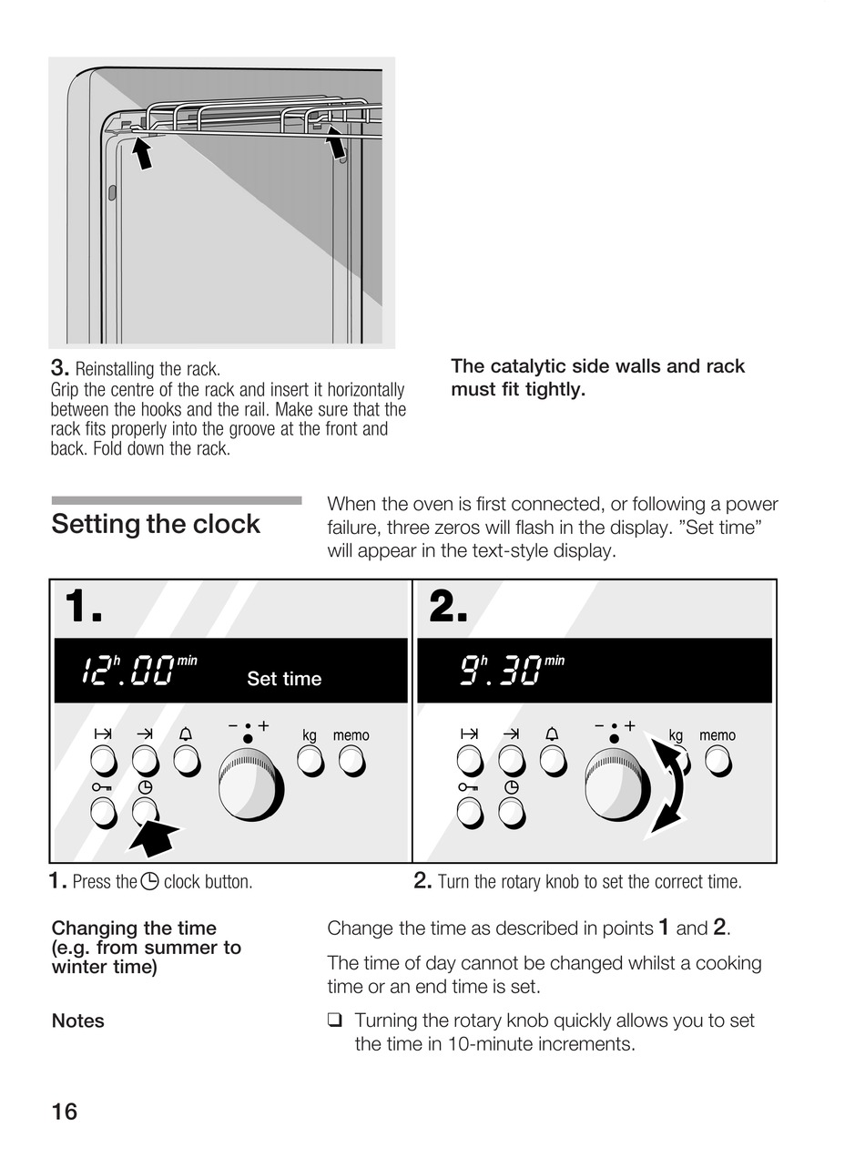 Herhaal Beschrijven stopcontact Setting The Clock - Siemens HB 49E Series Operating Instructions Manual  [Page 16] | ManualsLib
