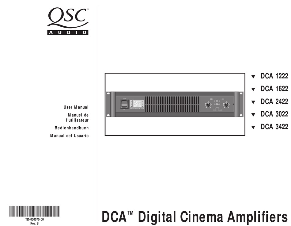 Qsc Dca 1222 User Manual Pdf Download Manualslib