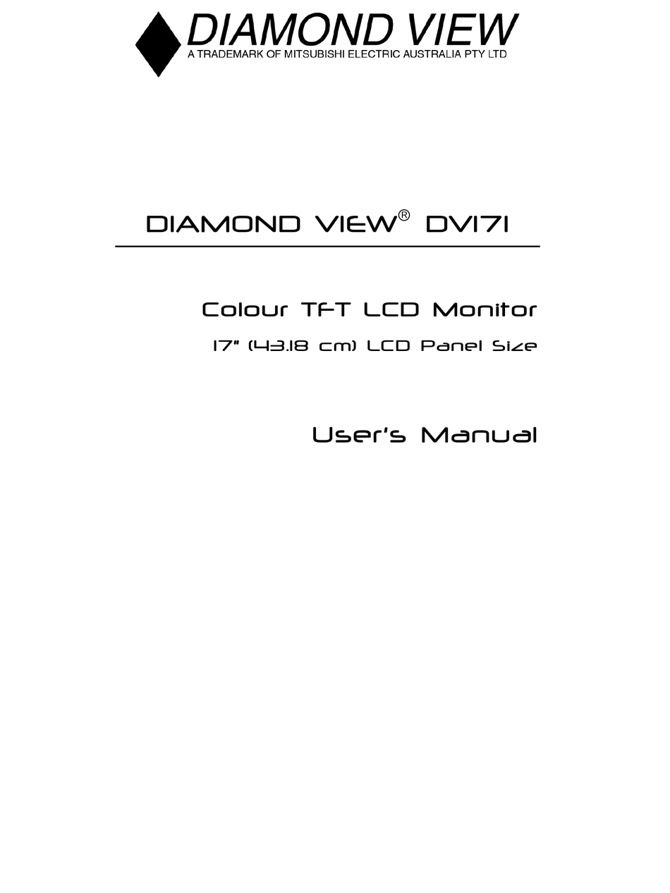 DIAMOND VIEW DV171 USER MANUAL Pdf Download ManualsLib