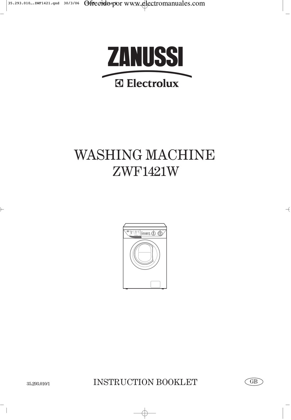 ZANUSSI ELECTROLUX ZWF1421W INSTRUCTION BOOKLET Pdf Download | ManualsLib
