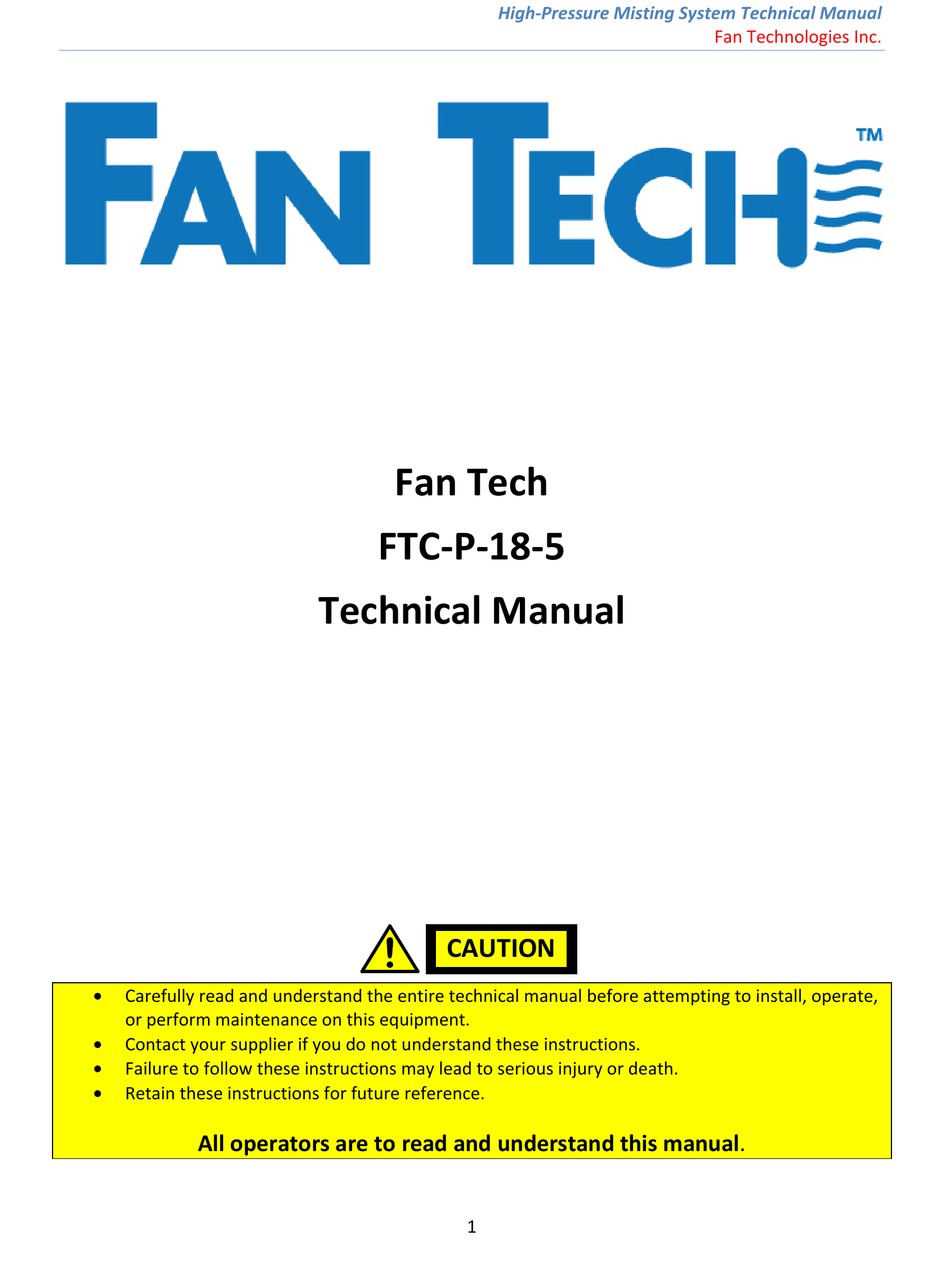 FANTECH FTCP185 TECHNICAL MANUAL Pdf Download ManualsLib