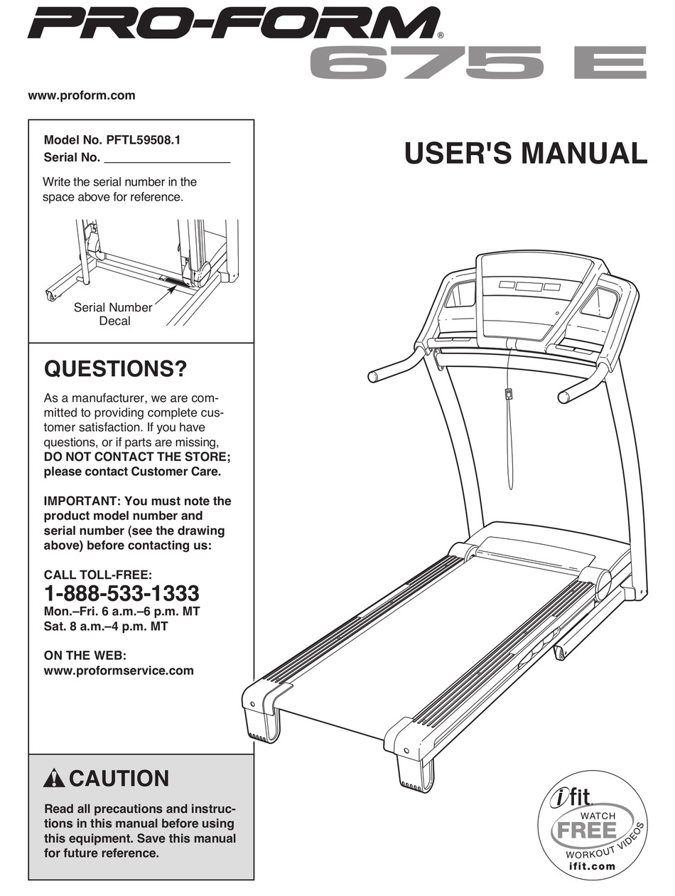 Proform 675 online treadmill