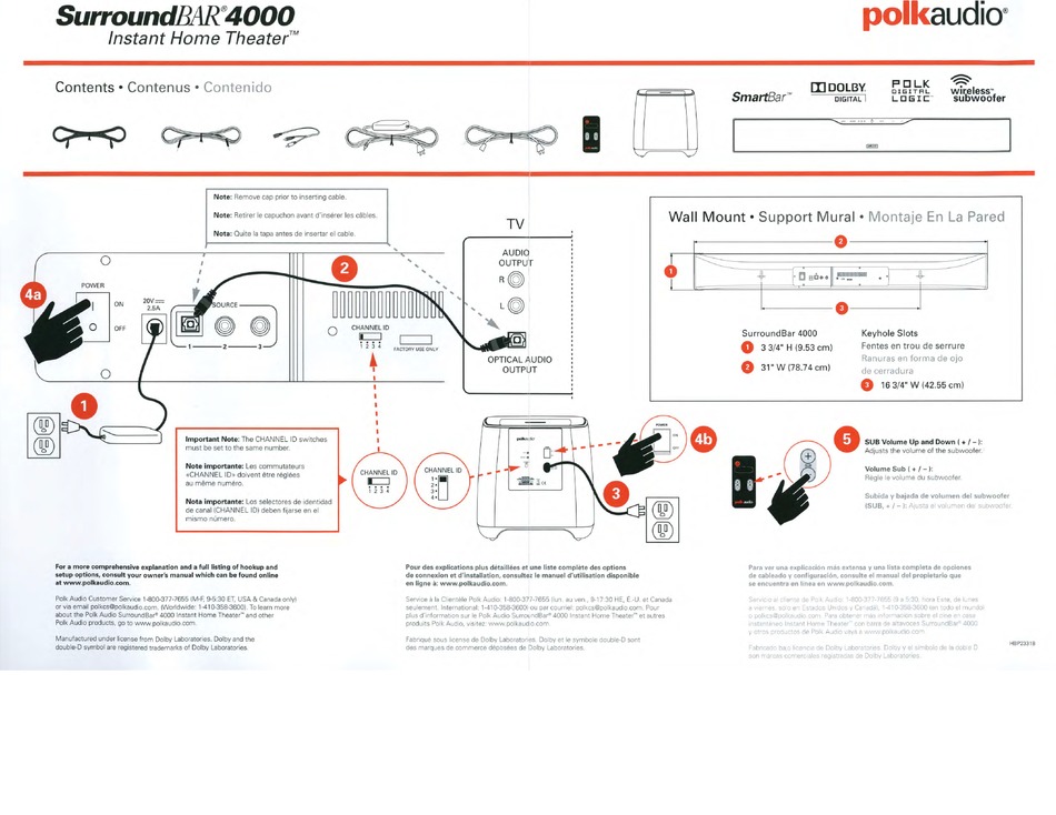 POLK AUDIO SURROUNDBAR 4000 QUICK START MANUAL Pdf Download | ManualsLib